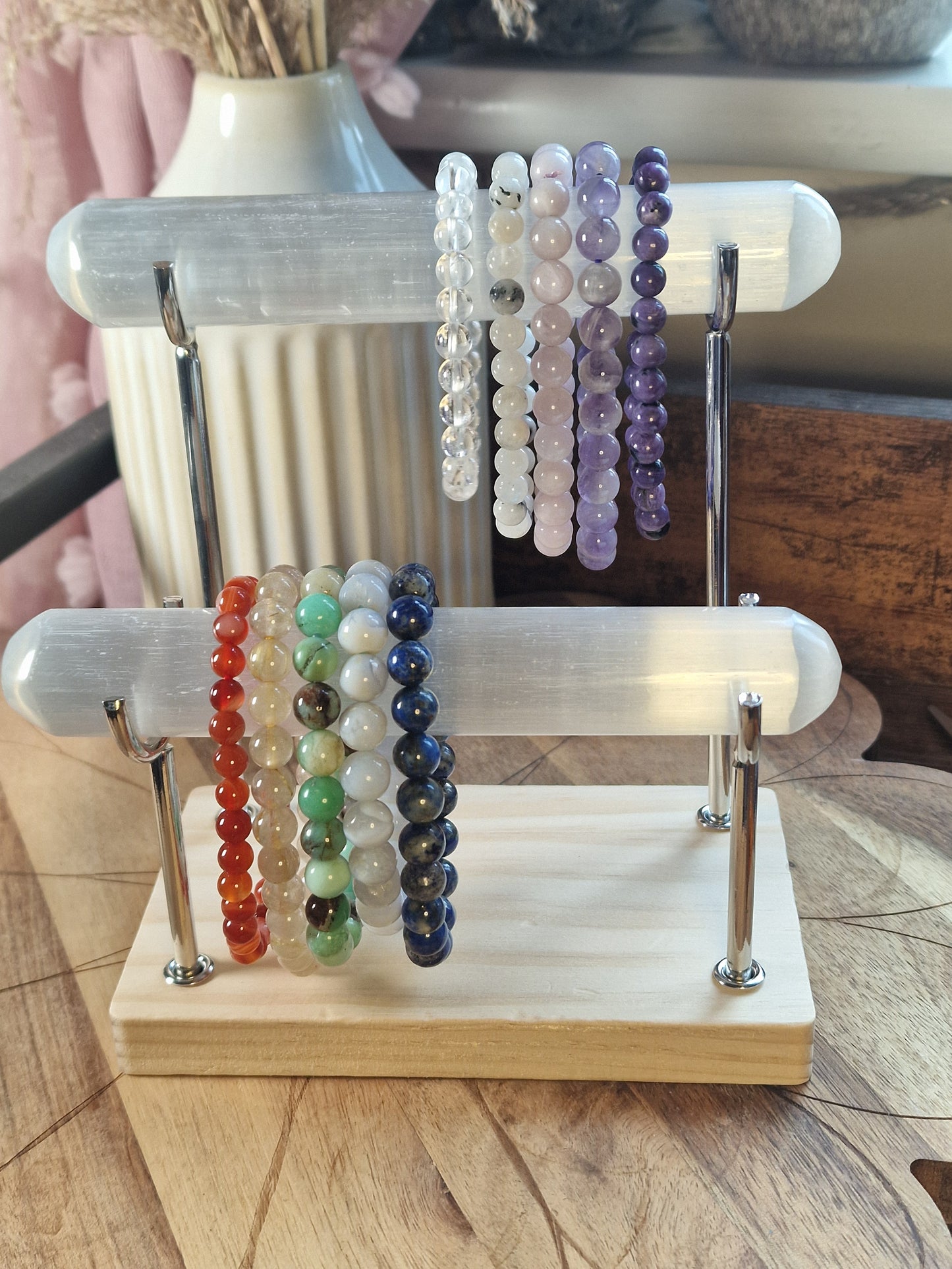 Selenite Bracelet Display Stand ~ Double Tier
