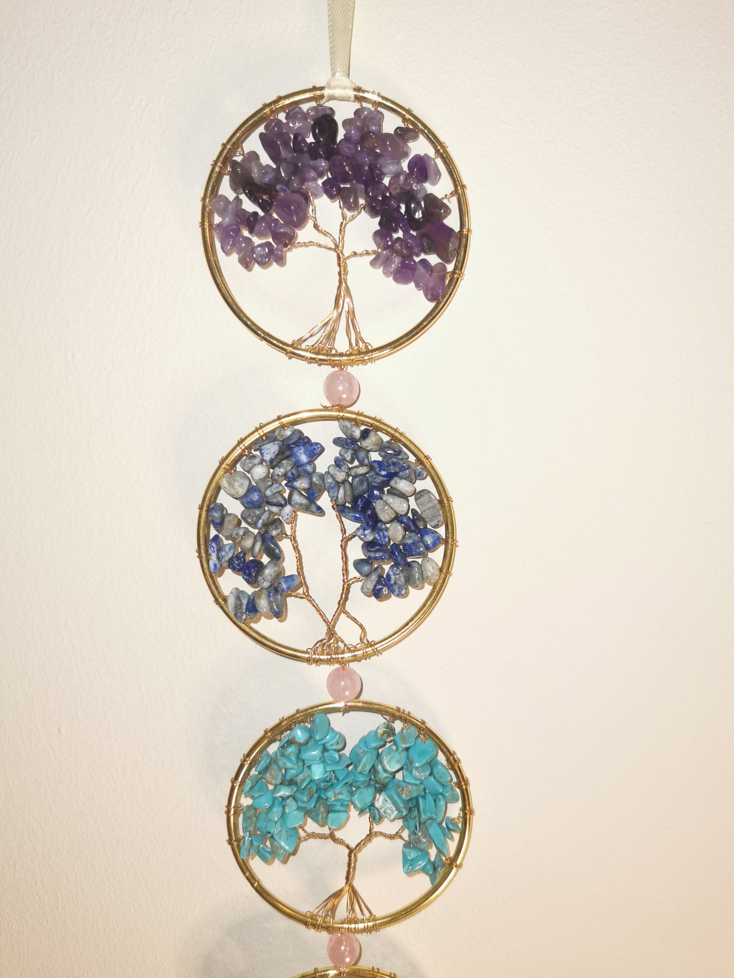 Seven Trees Wall Hanging — Chakra-Inspired Crystal Harmony