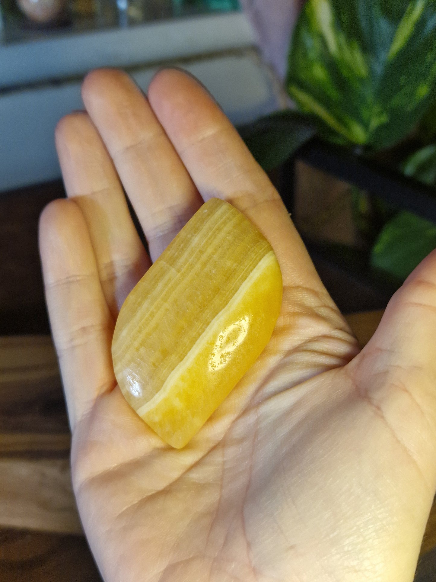 Orange Calcite ~ Heart or Palm Stone