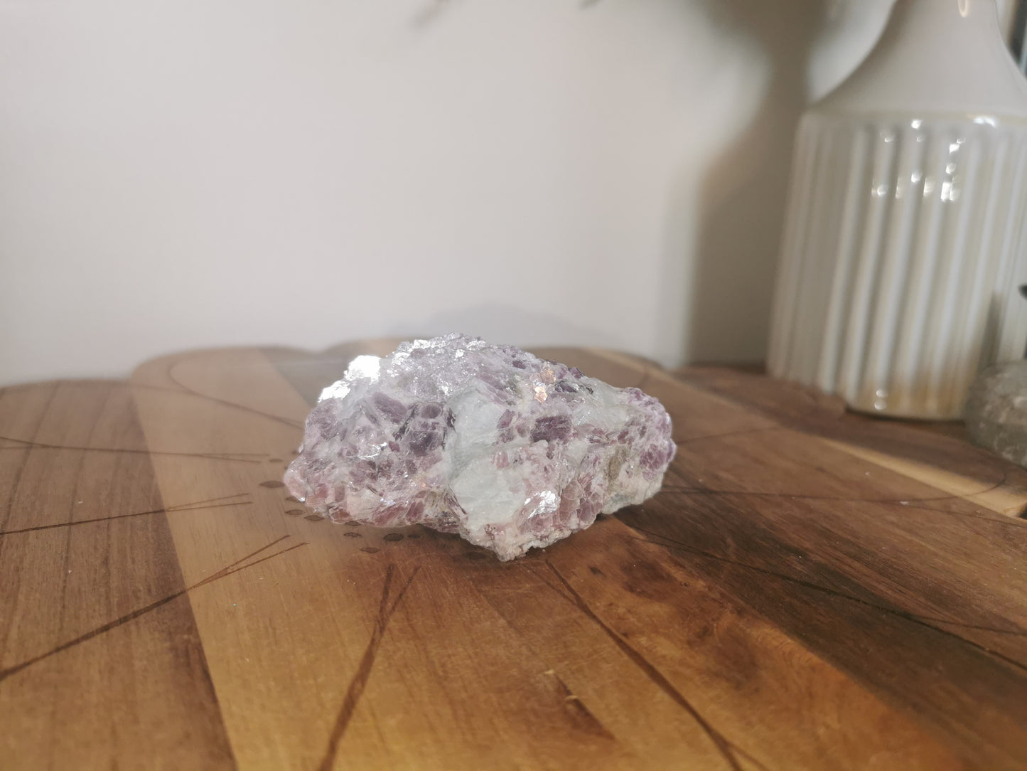 Raw Lepidolite with Quartz💜