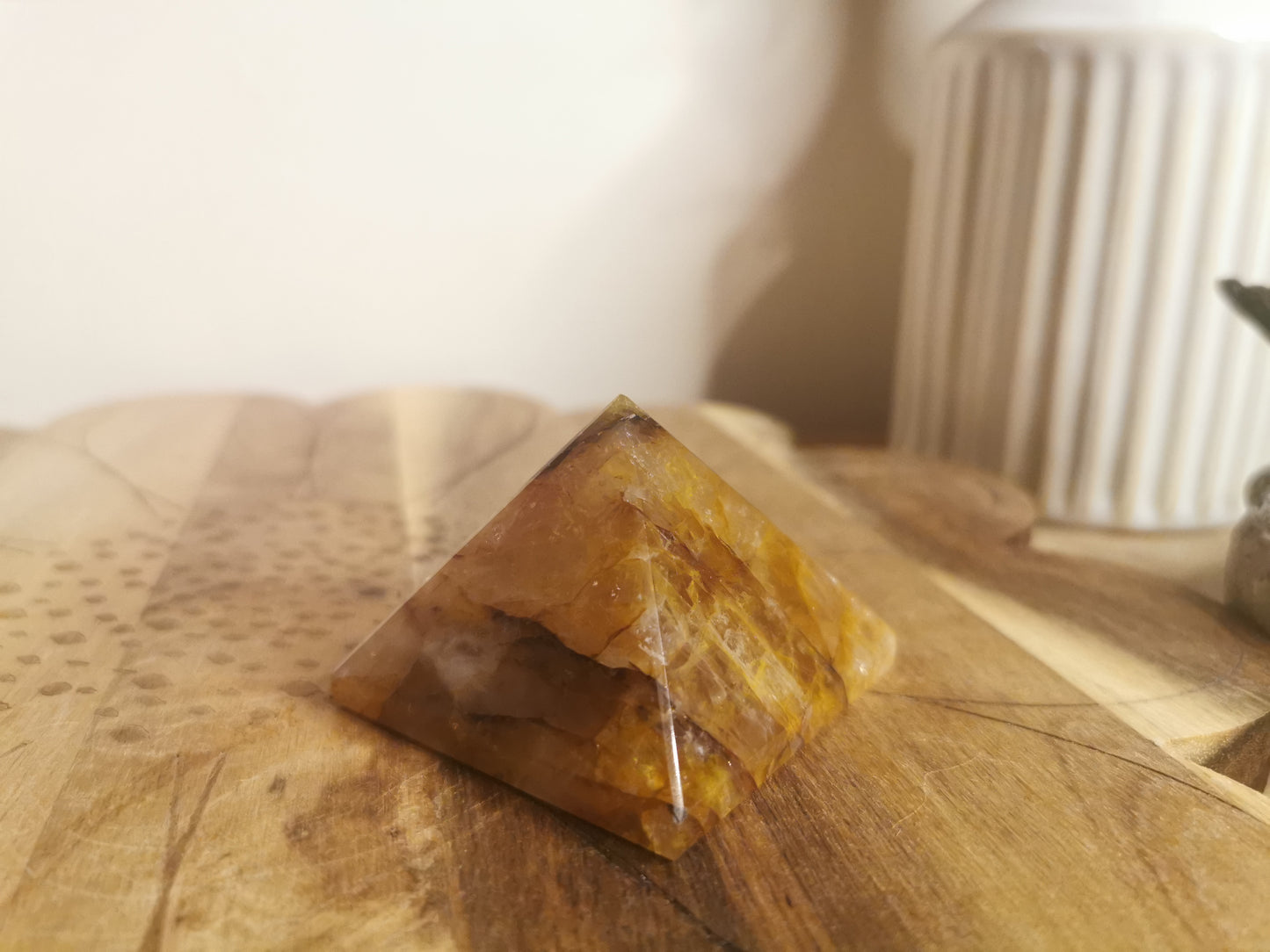 Golden Healer with fire quartz inclusions Pyramid