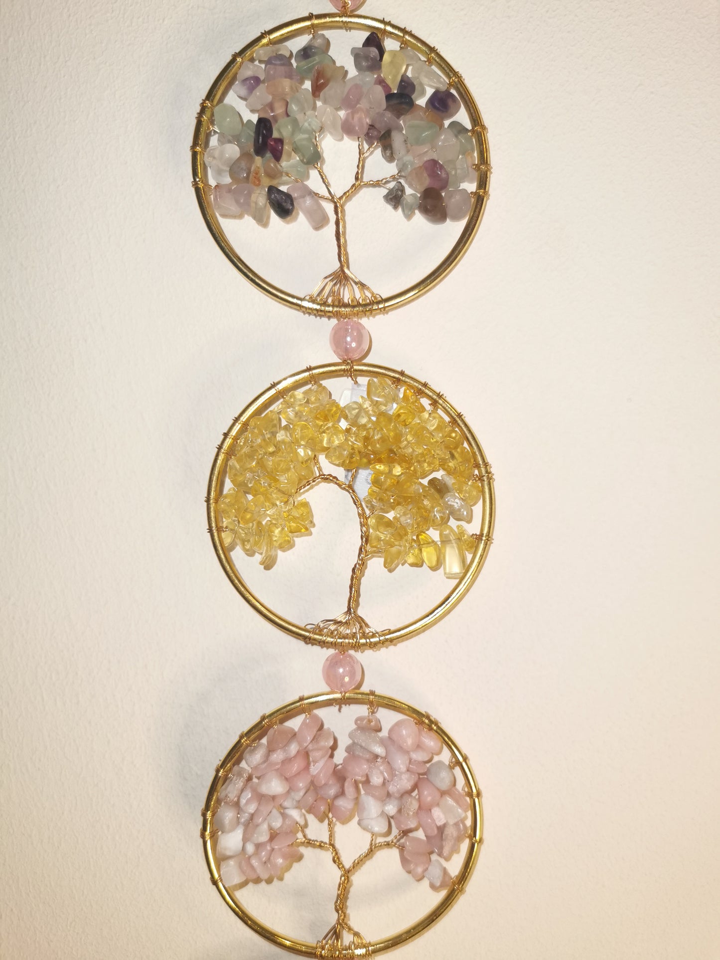 Seven Trees Wall Hanging — Chakra-Inspired Crystal Harmony