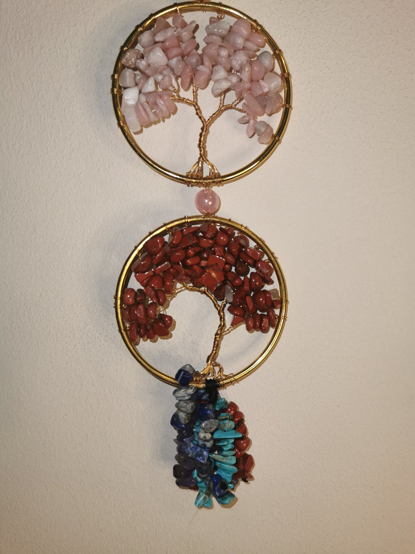 Seven Trees Wall Hanging — Chakra-Inspired Crystal Harmony