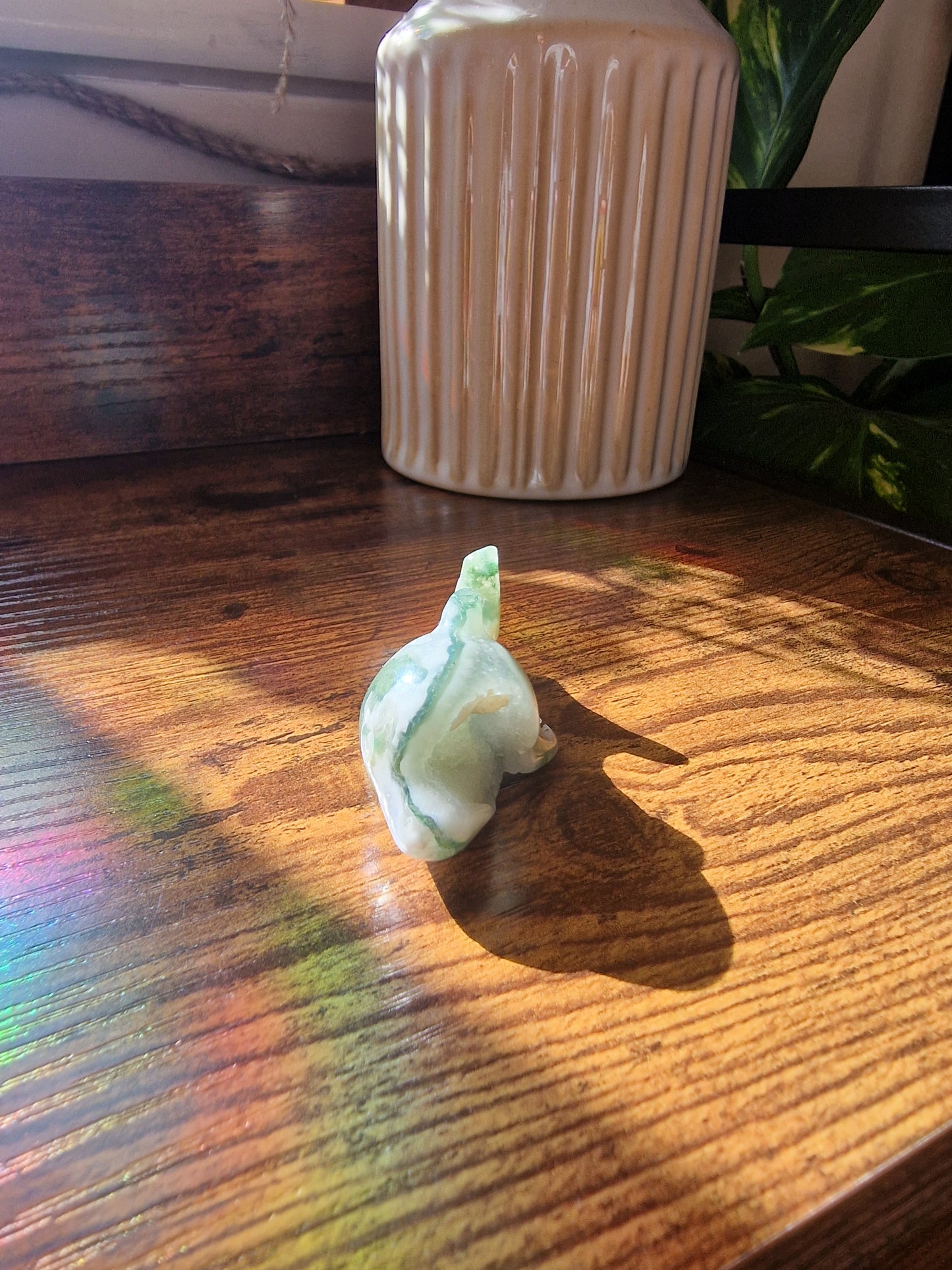 Moss Agate Dolphin (~5cm)