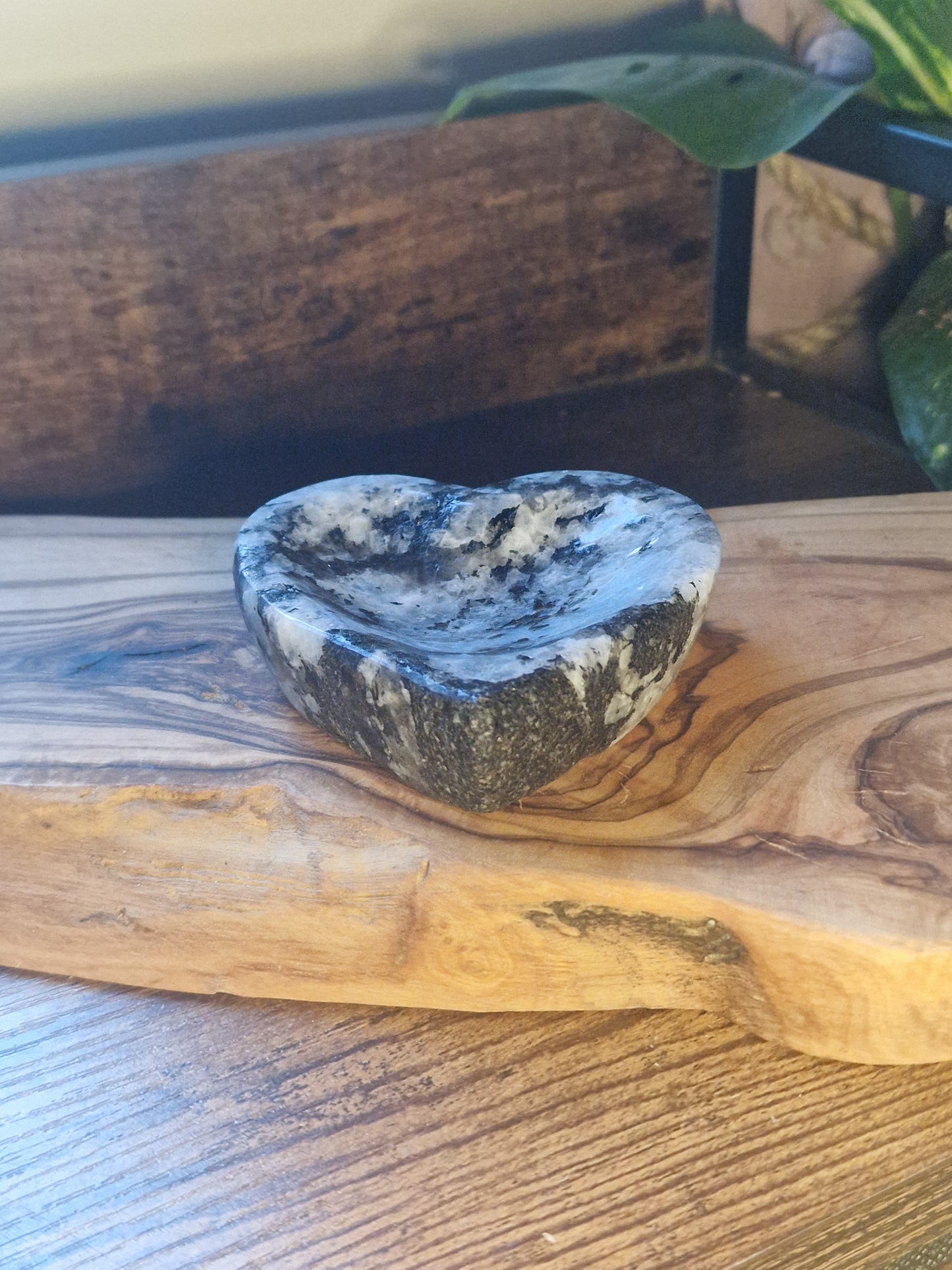 Rainbow Moonstone Heart Dish