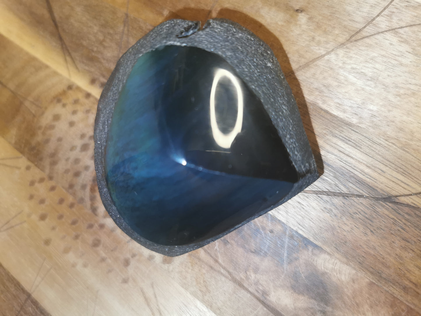 Raw Edge Rainbow Obsidian Cut Base
