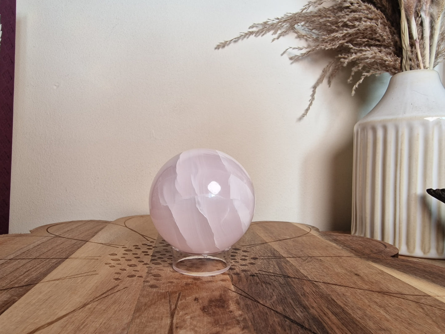 UV Reactive Pink Mangano Calcite Sphere