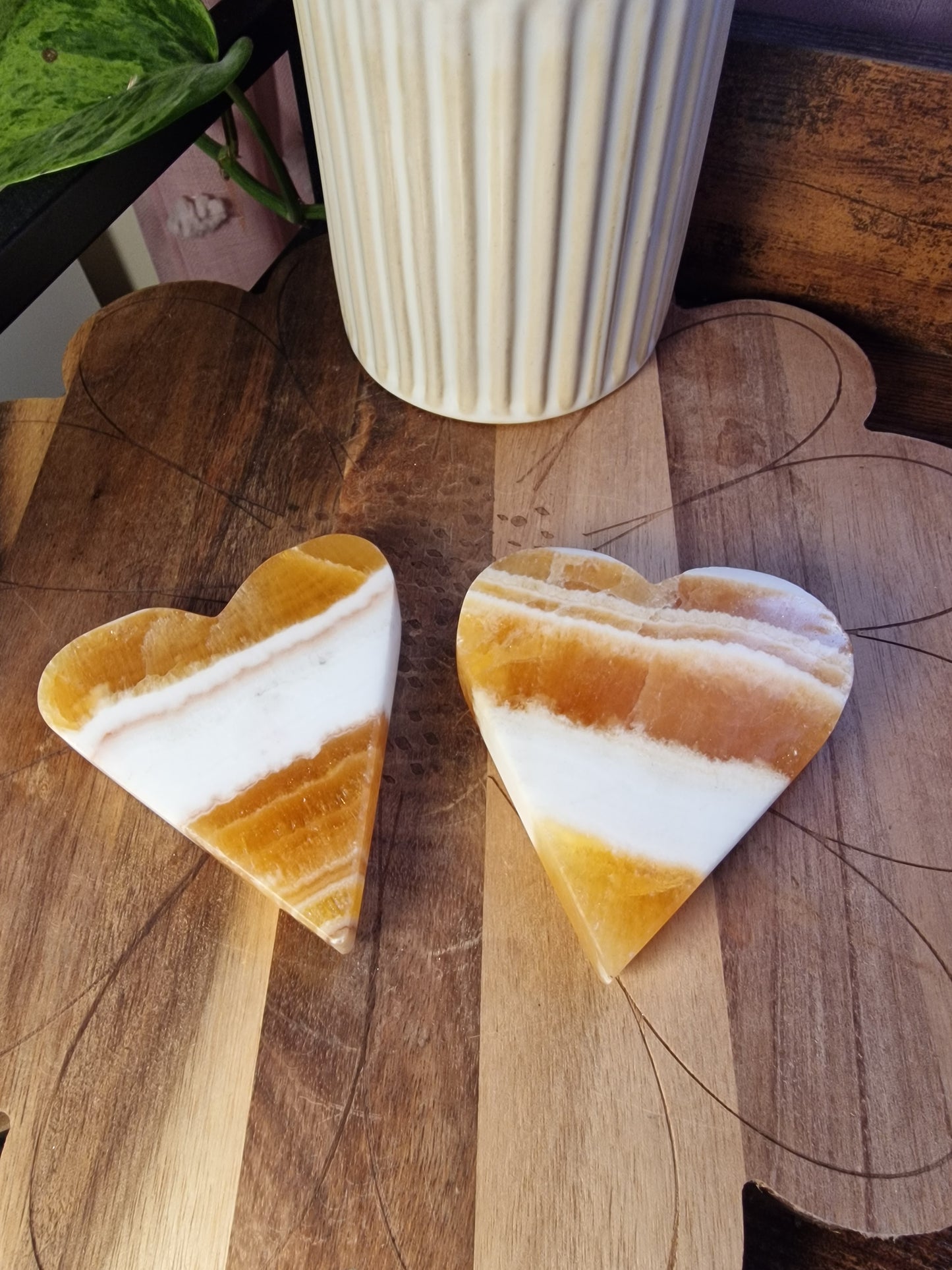 Orange Calcite Hearts