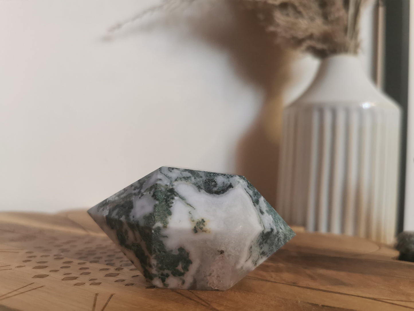 Moss Agate double-terminated points