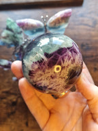 Feather Fluorite Sphere & Butterfly Display Stand