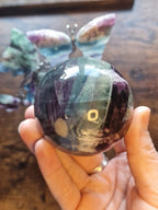 Feather Fluorite Sphere & Butterfly Display Stand
