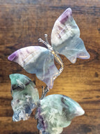 Feather Fluorite Sphere & Butterfly Display Stand