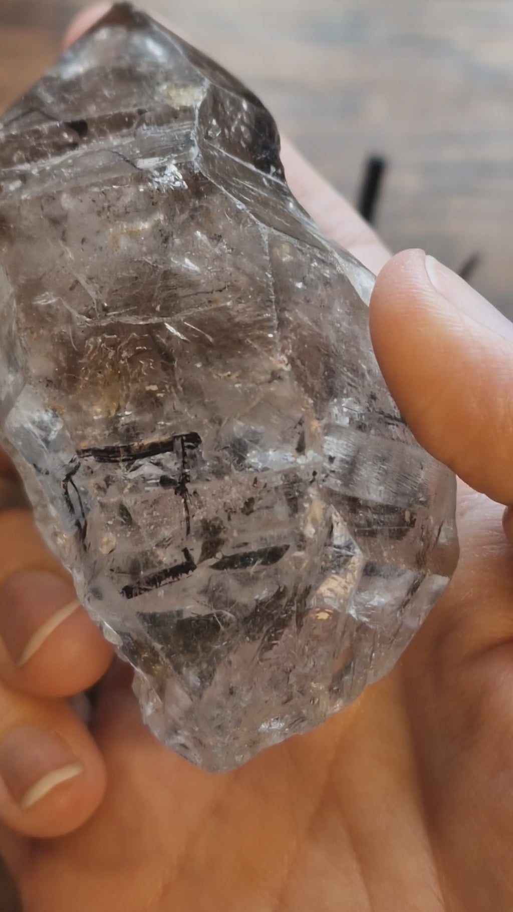 Herkimer Diamond with Double Enhydro Bubbles