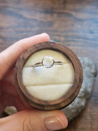 Bridget Simple Round Rainbow Moonstone Ring Size S