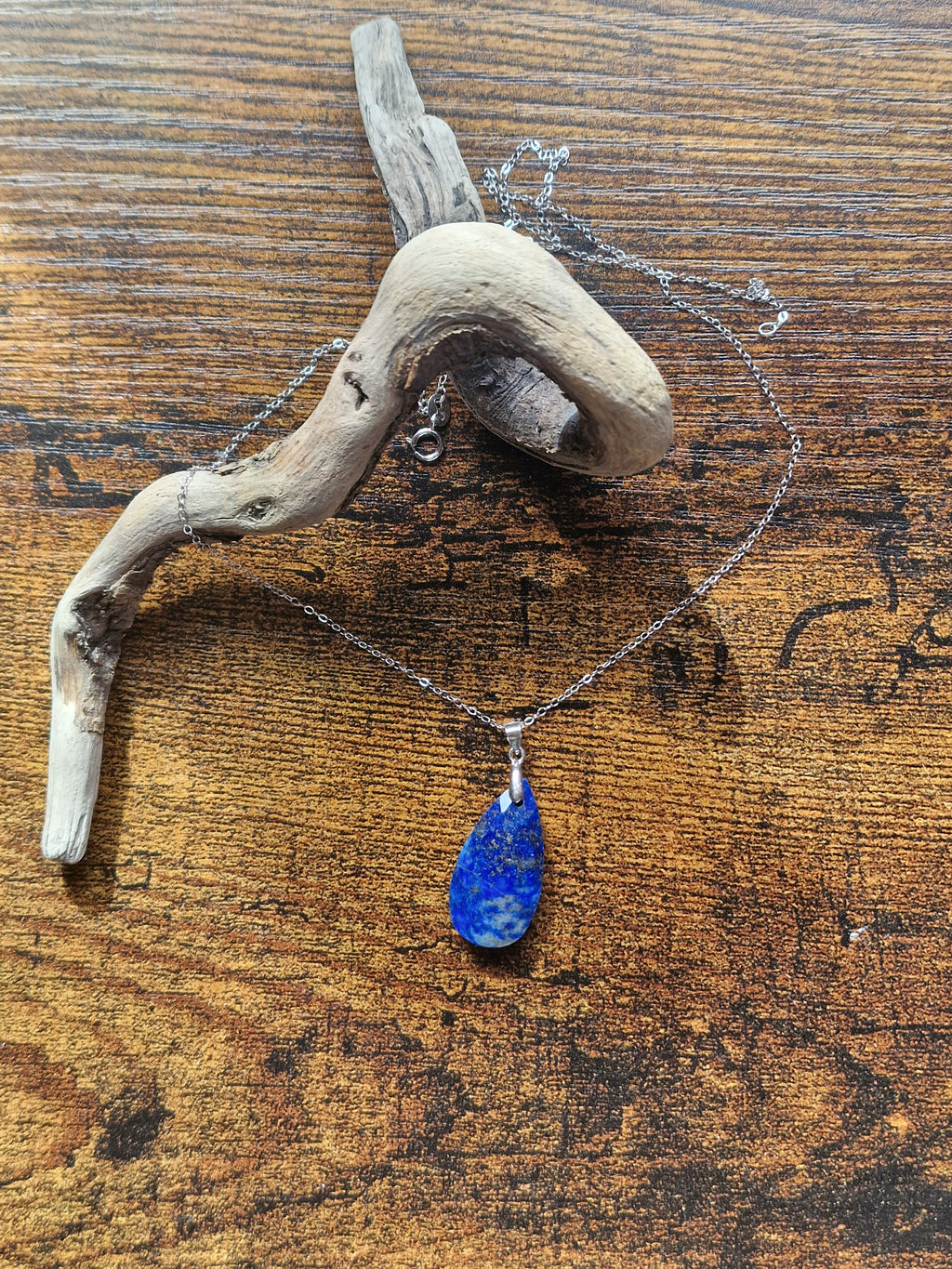 Faceted Teardrop, 925 Silver Pendants with Chain