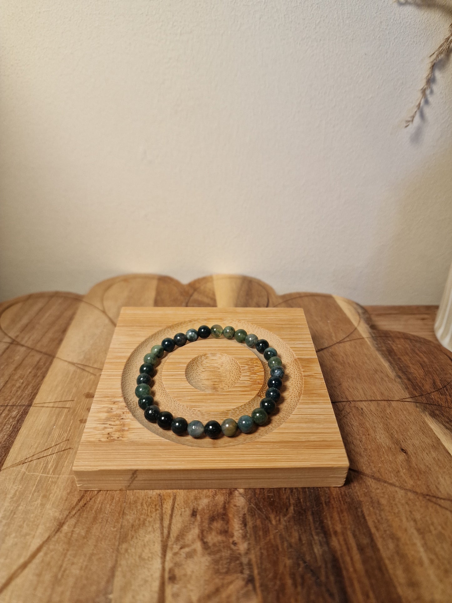 Moss Agate 6mm Bracelet