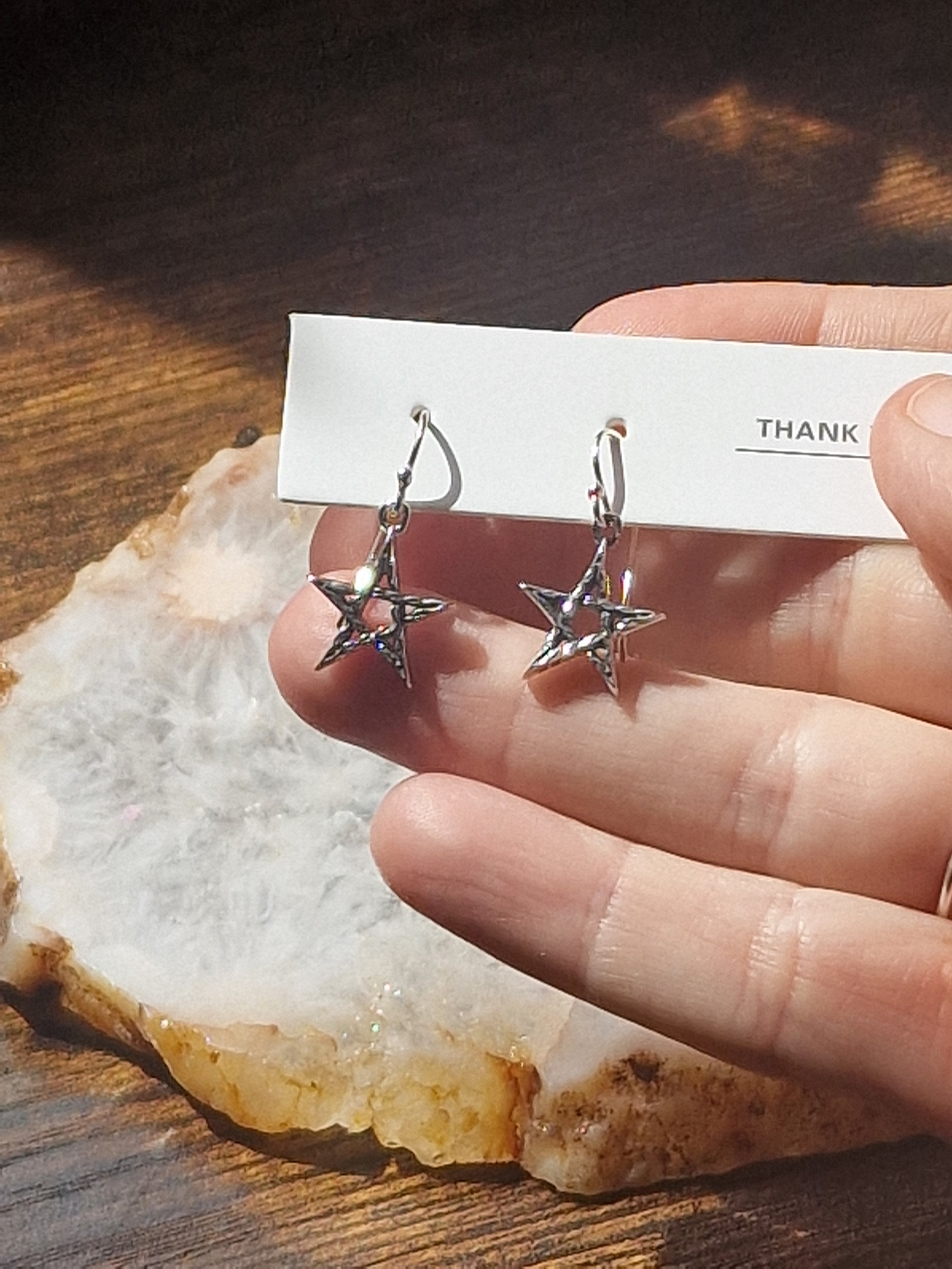 925 Silver Pentagram Earrings