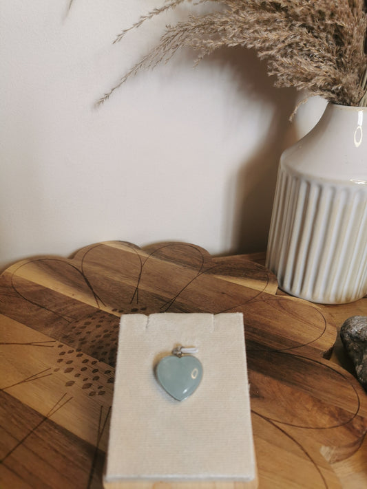 Aquamarine Heart Pendant – 925 Sterling Silver🌊