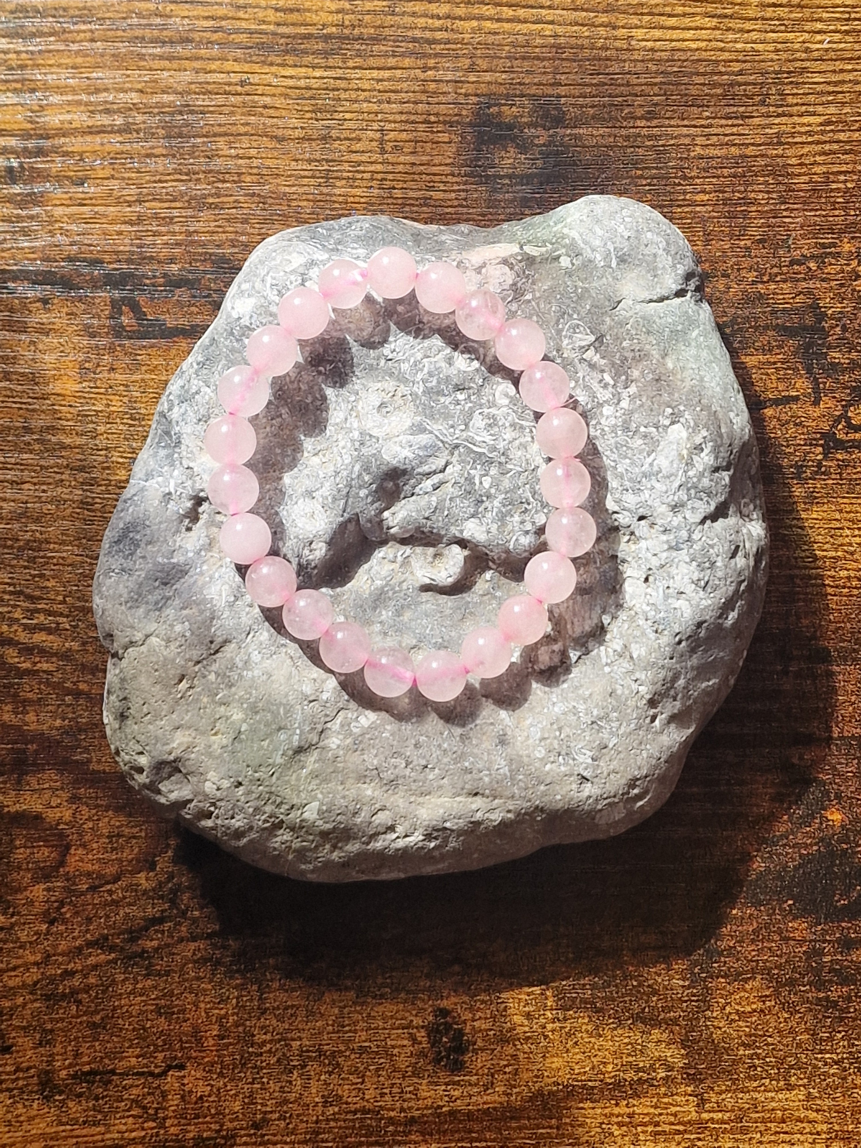 Rose Quartz Crystal Bracelet ~ 8mm