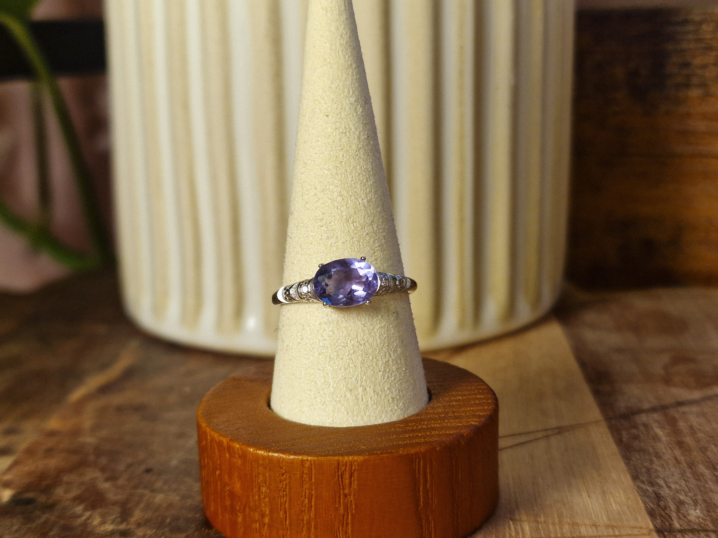 Blue Fluorite 925s adjustable ring