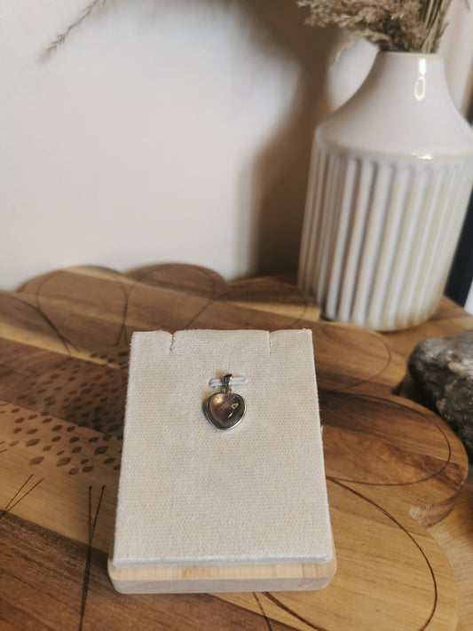 Purple Mica Heart - 925 Silver Pendant