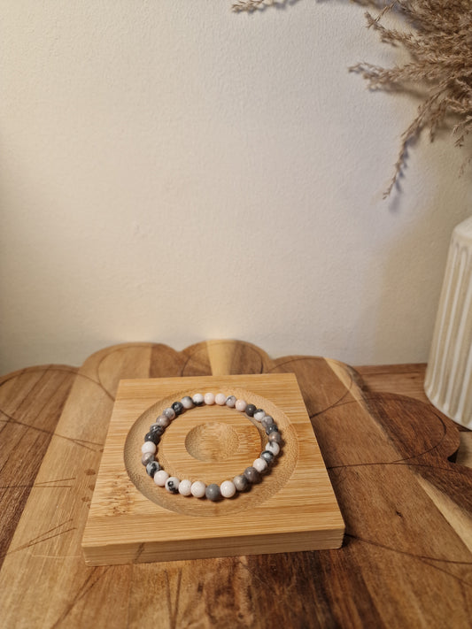 Pink Zebra Jasper 6mm Bracelet