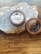 Garnet Faceted Patterned Band Ring