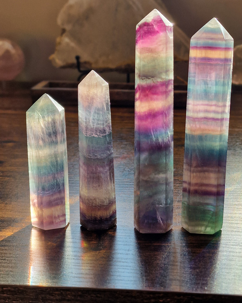 Banded Fluorite Crystal Towers