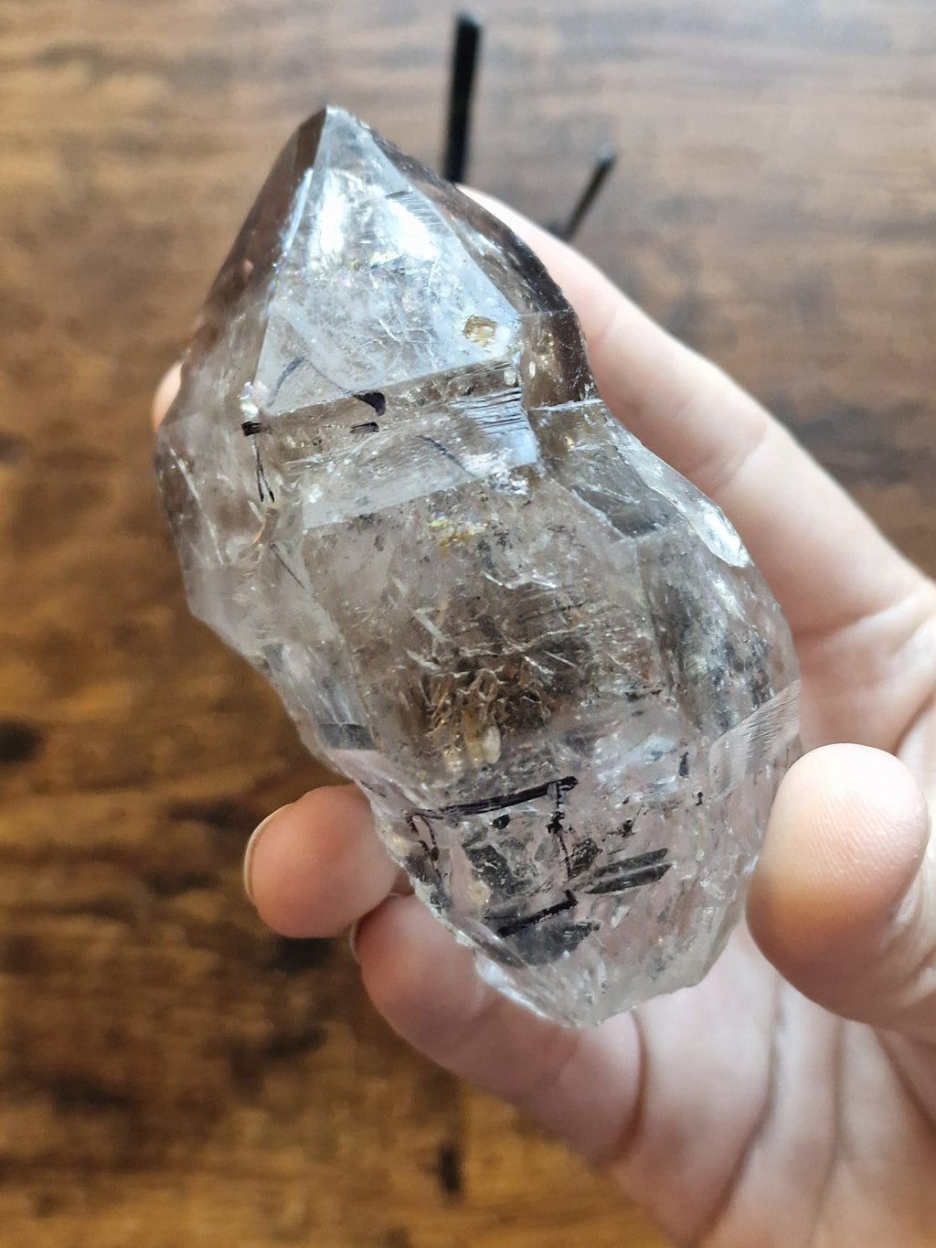 Herkimer Diamond with Double Enhydro Bubbles