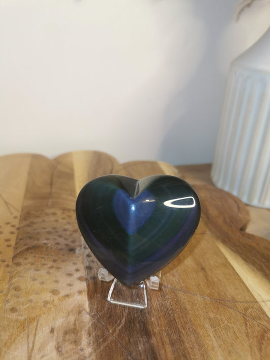 Rainbow Obsidian Heart
