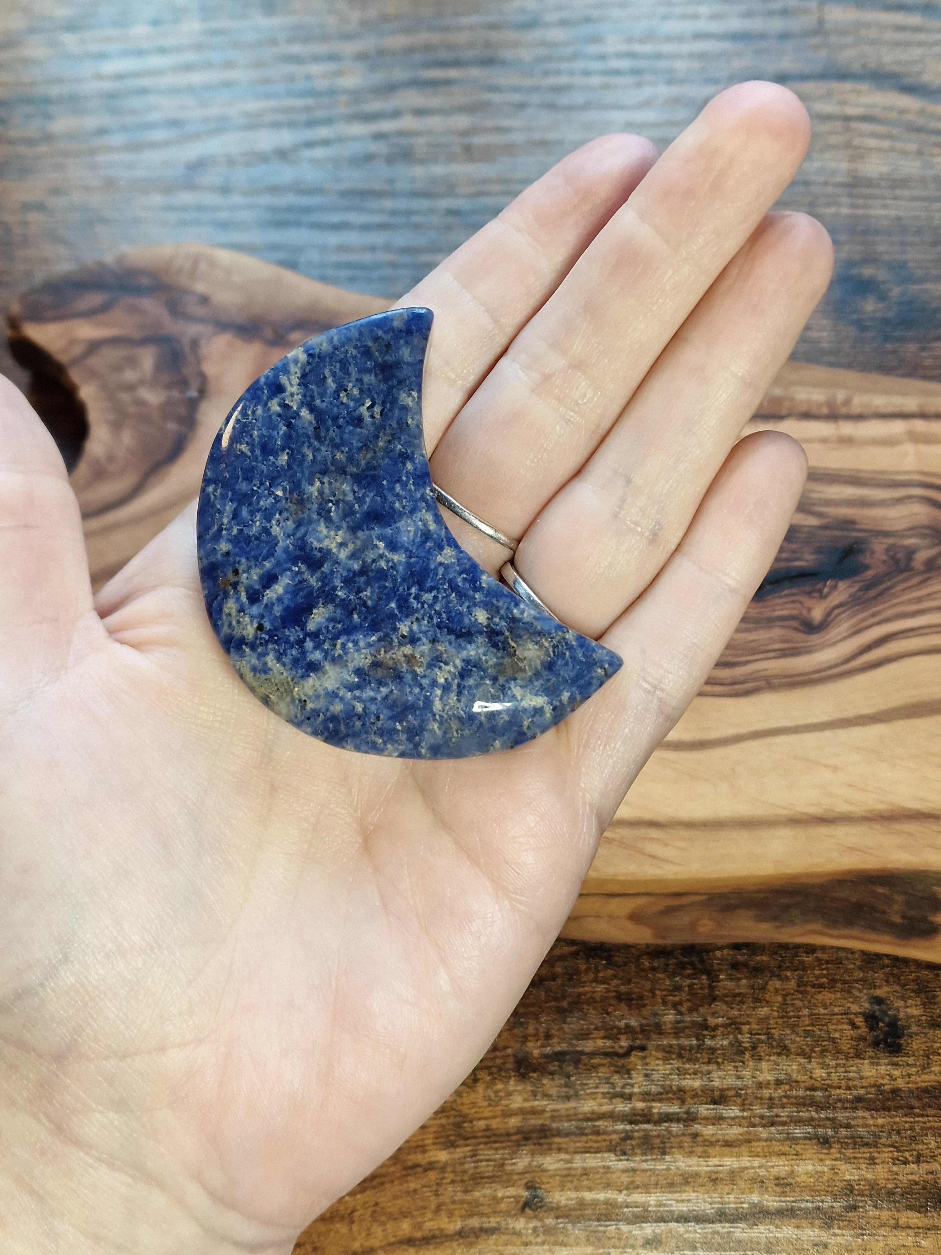 Sodalite Moon Carvings