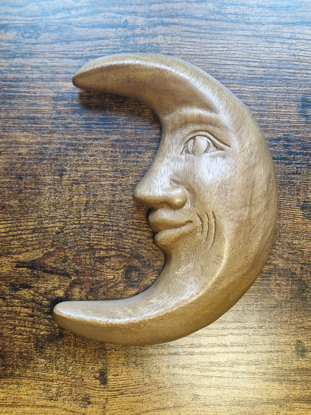 Wooden Moon Face Wall Hanging