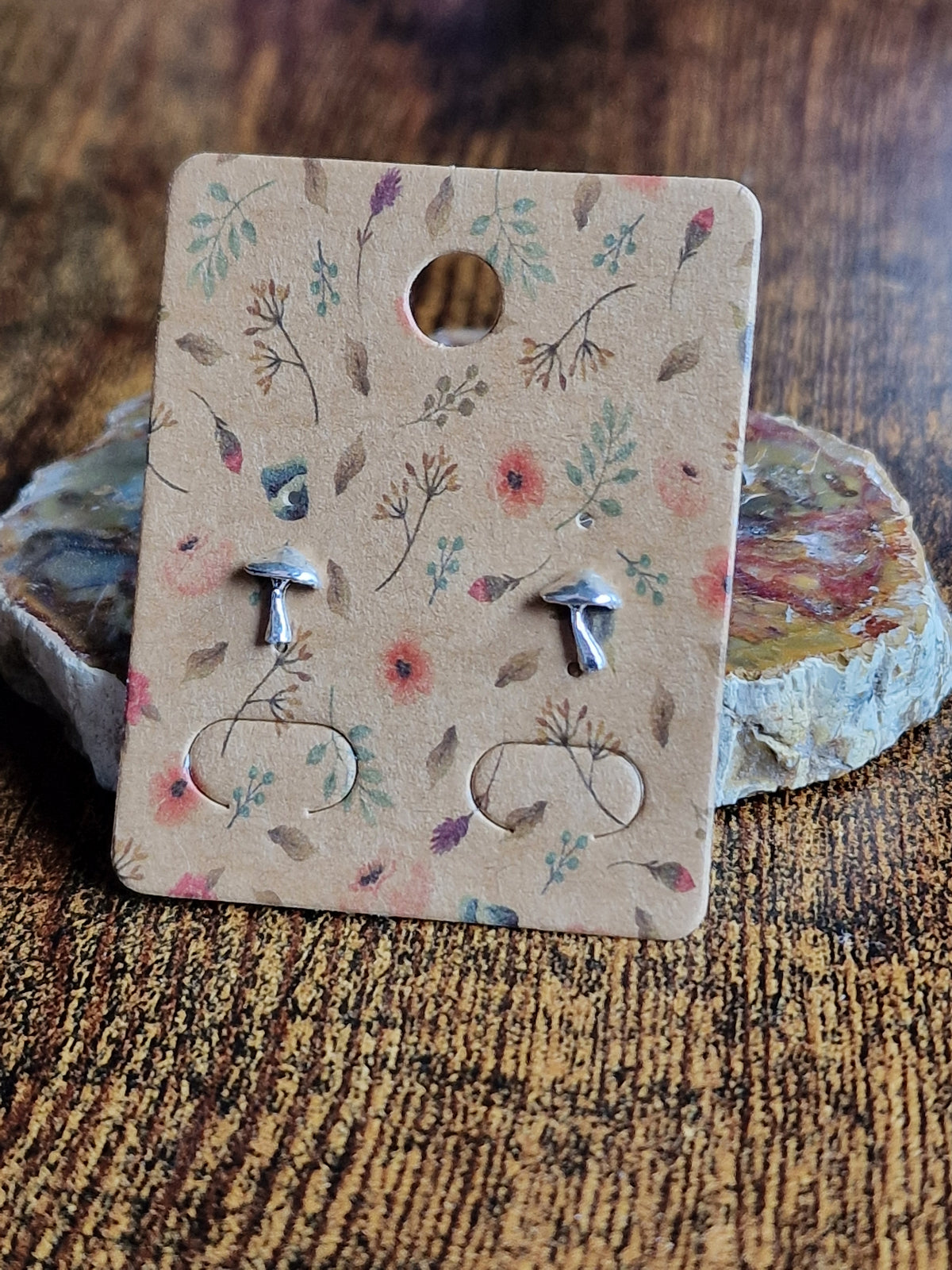 925 Silver Toadstool Stud Earrings