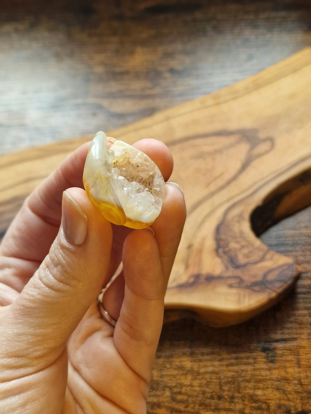 Druzy Agate Shell Carving
