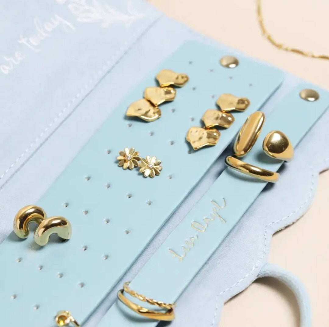 Embroidered Velvet Jewellery Roll