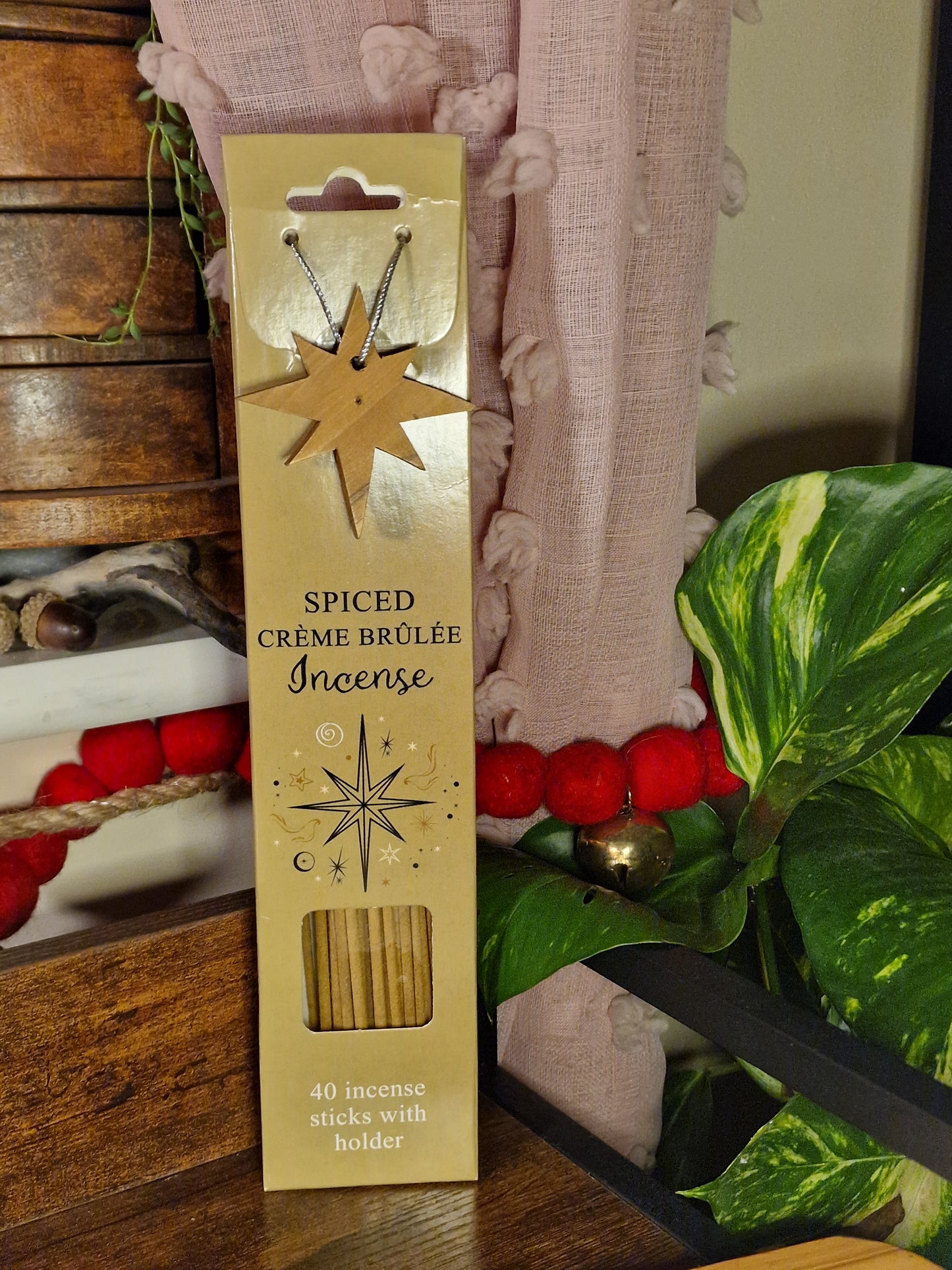 Starry Night Incense Gift Set ~ 40 Sticks & Wooden Star Holder