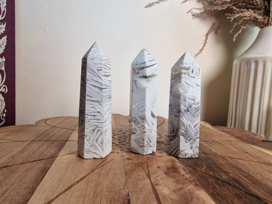 White Crazy Lace Agate Tower (Intuitively chosen)