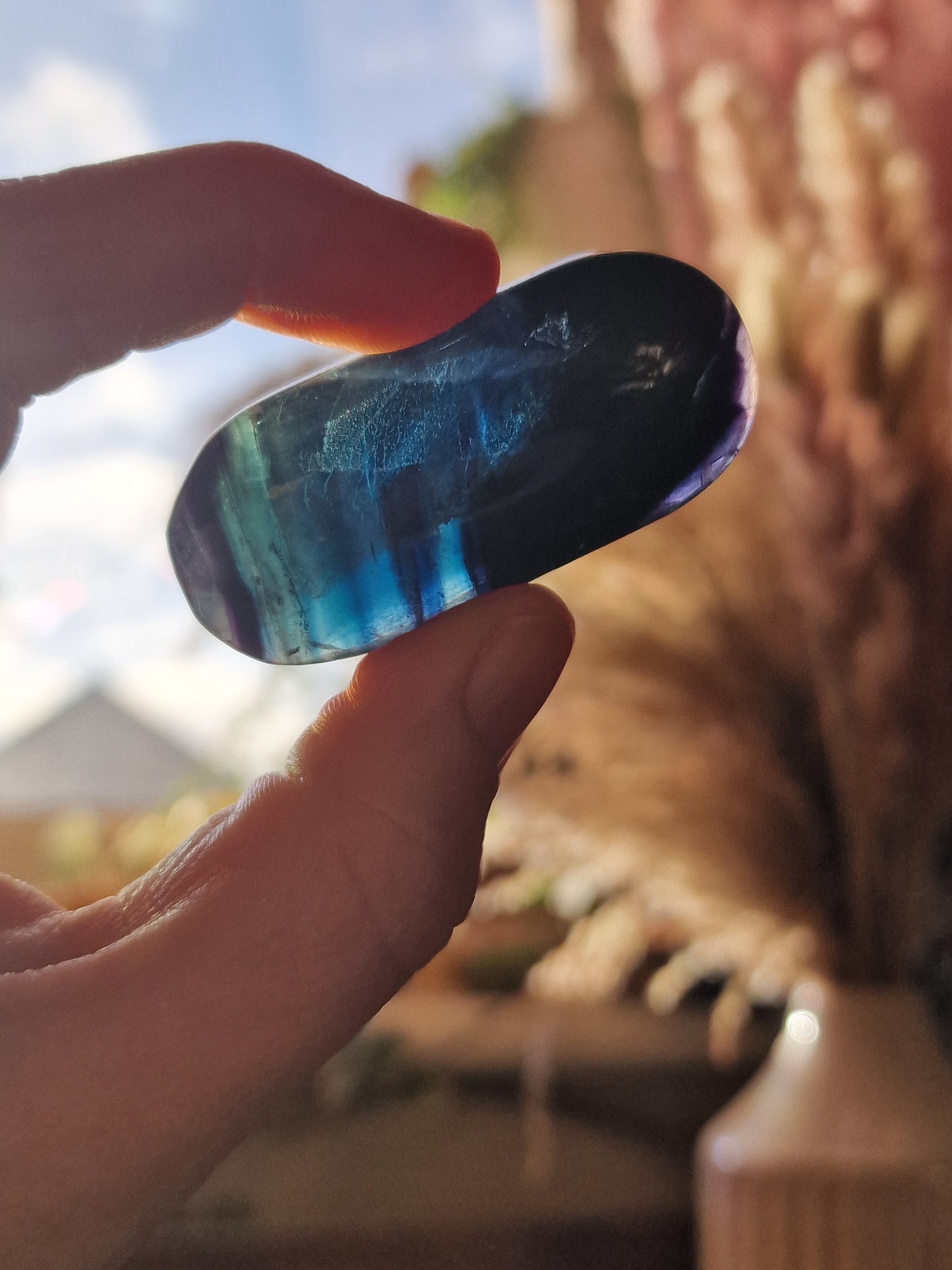 Black Rose Fluorite ~ Palms & Hearts