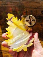 Mookaite Druzy Crystal Leaf on Gold-Coloured Stand