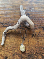 Golden Rutilated Quartz Oval, 925 Silver Pendant with Chain