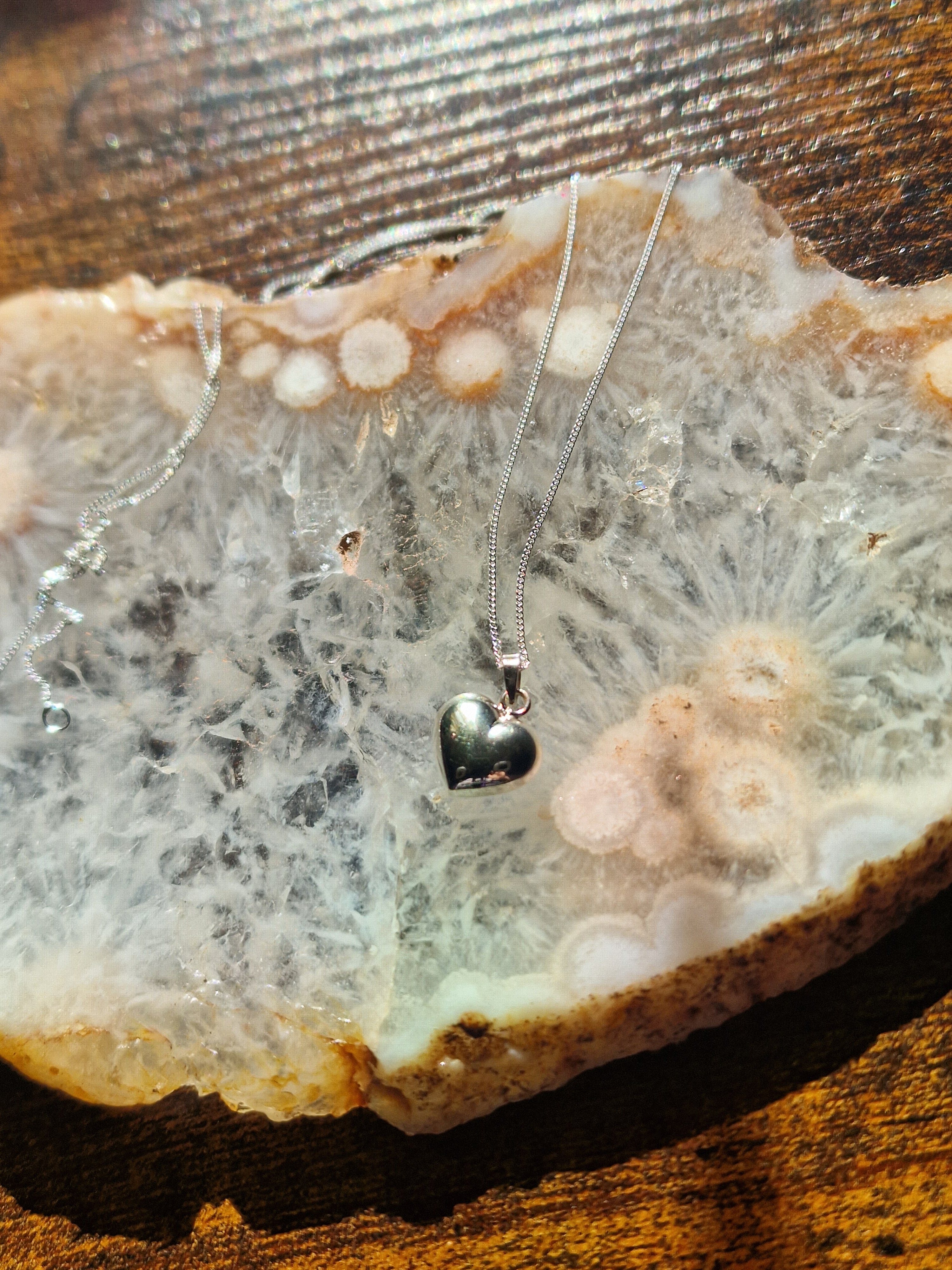 Silver Puff Heart Pendant