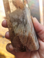 Smoky Garden Quartz Point on Stand