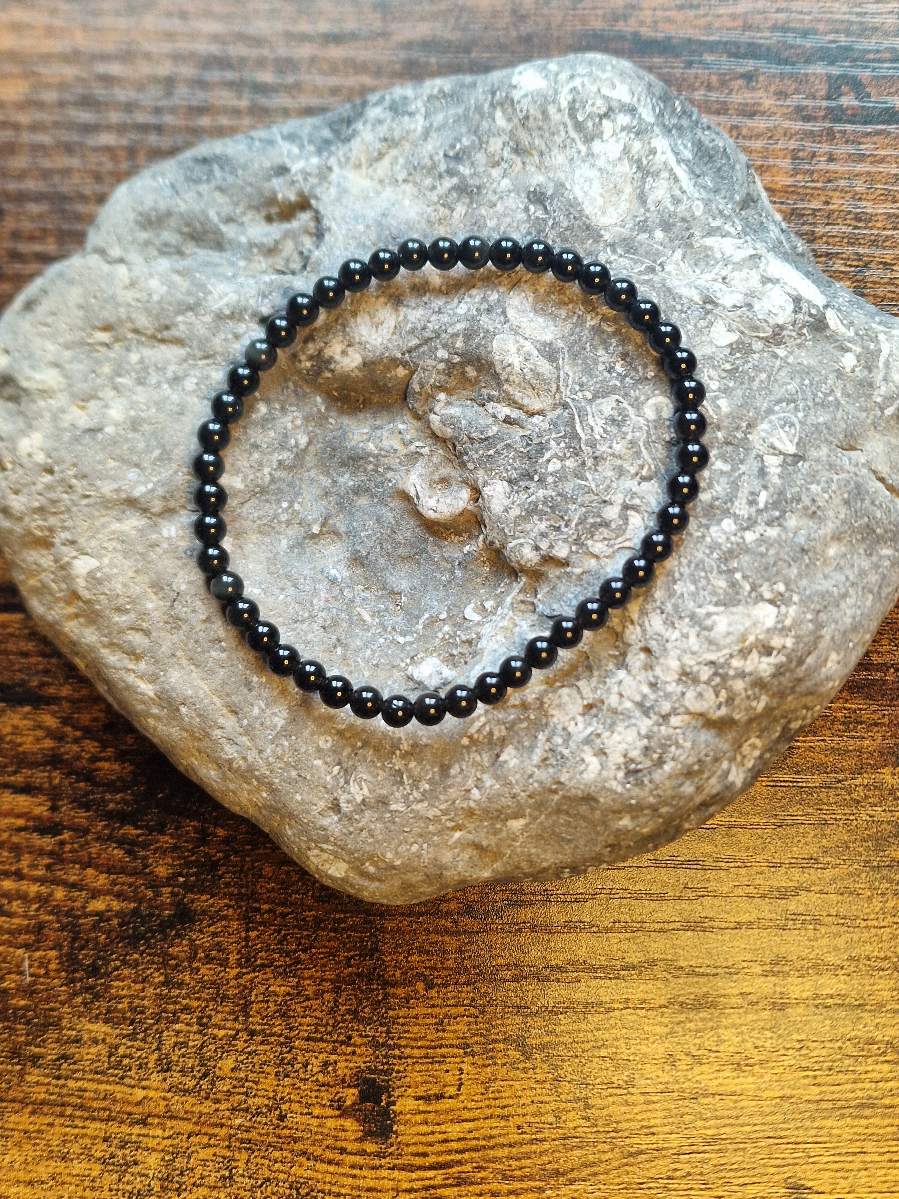 Black Obsidian Bracelet ~ 4mm