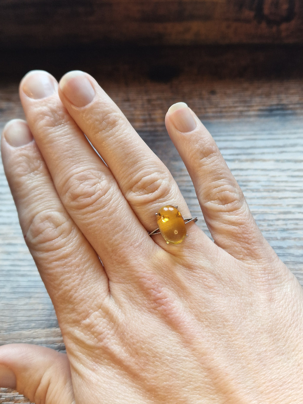 Amber Oval Ring