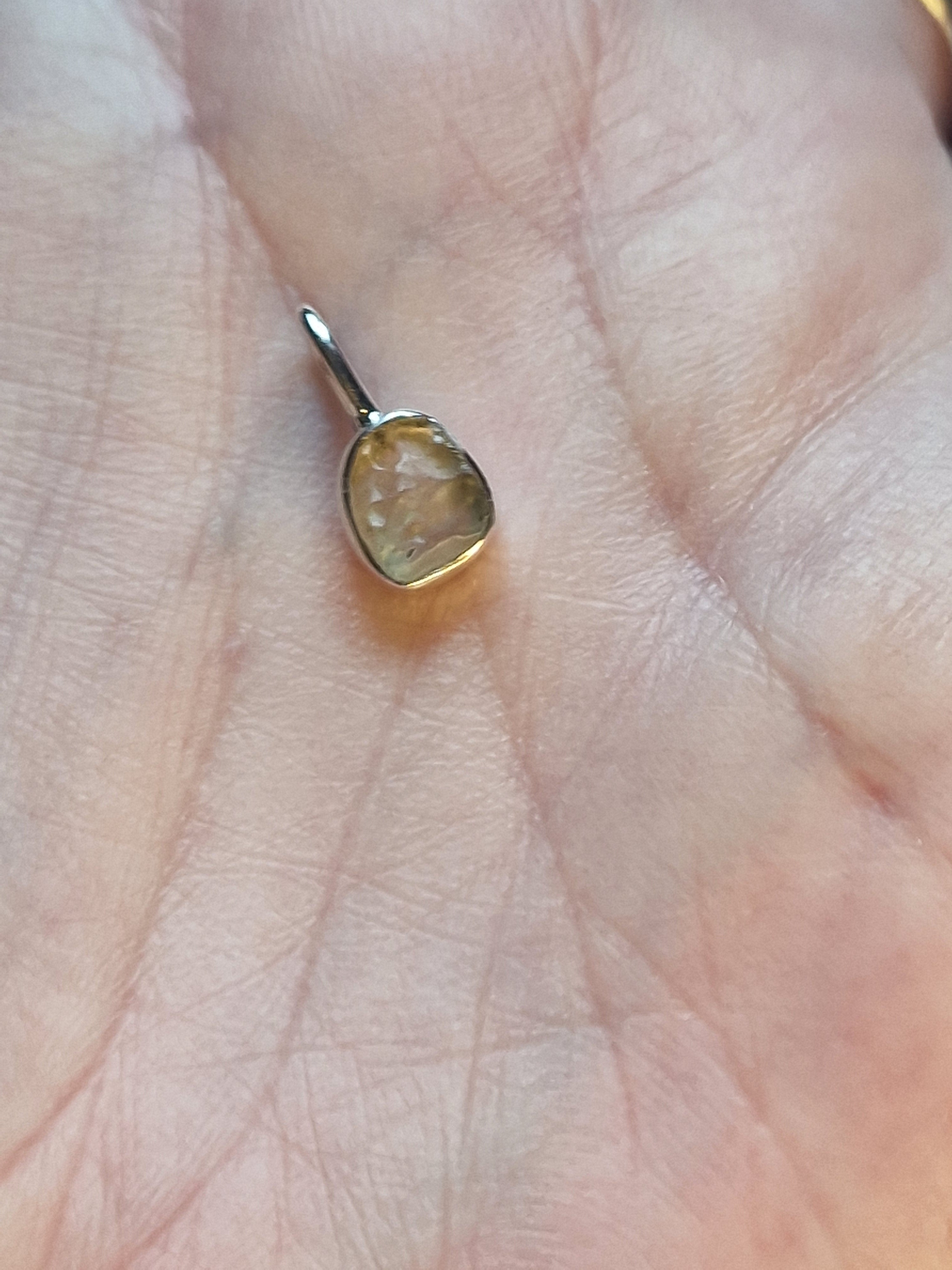 Libyan Desert Glass, 925 Silver Necklace