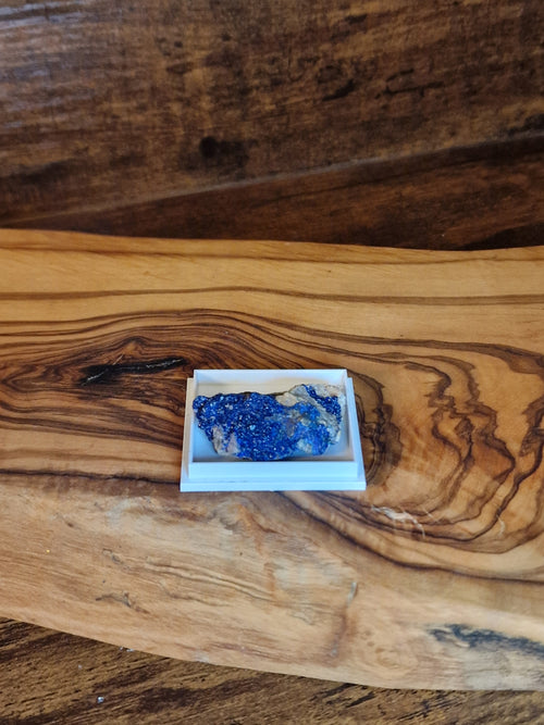 Azurite Crystal in Display Case
