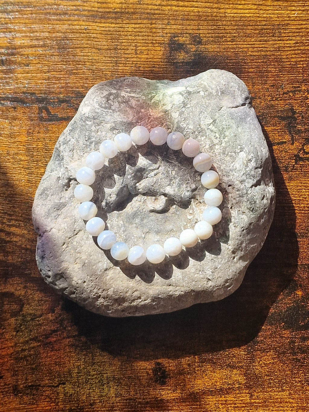 Blue Lace Agate Bracelet ~ 6mm