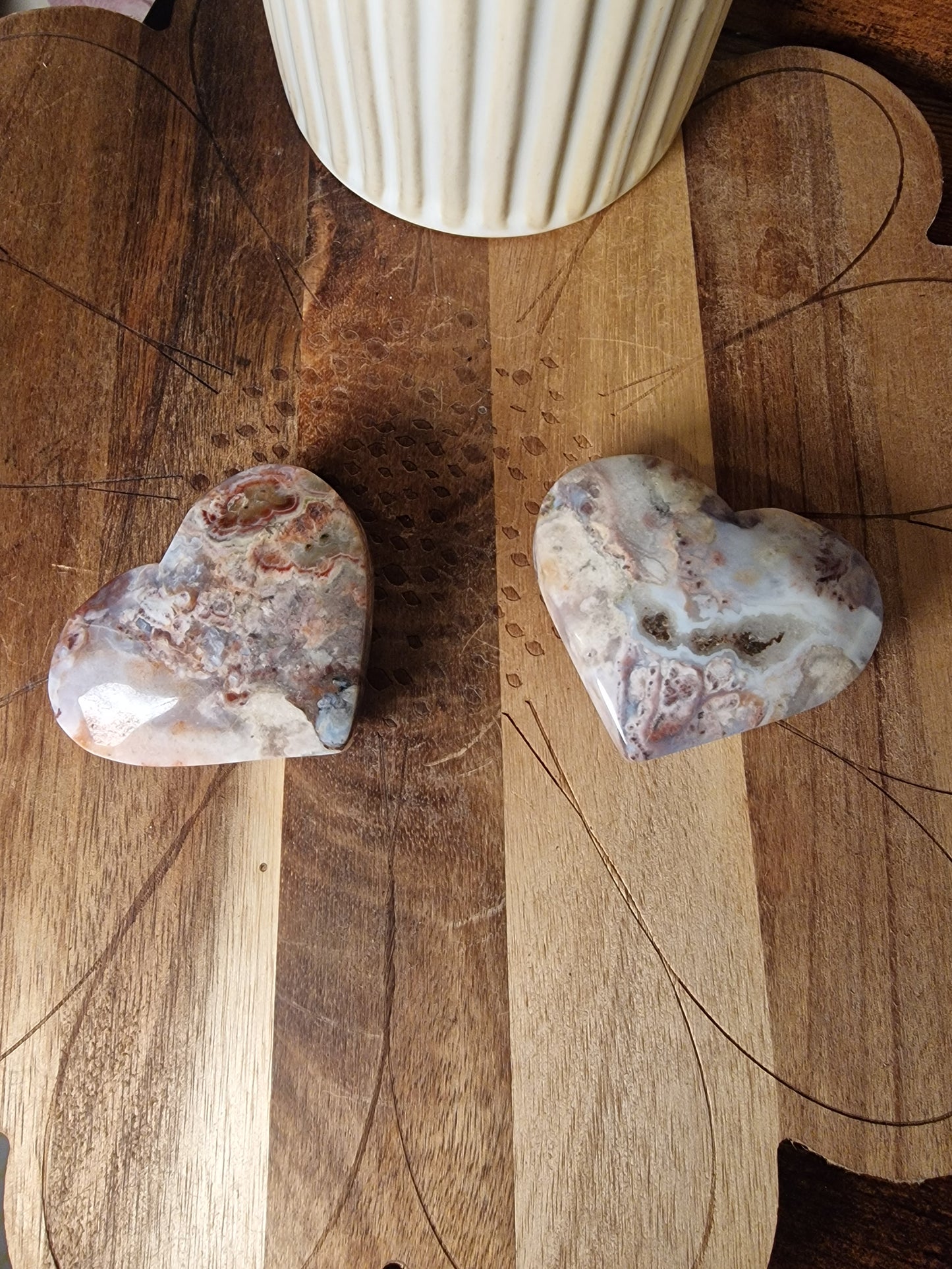 Agate (Fossil Coral) Hearts
