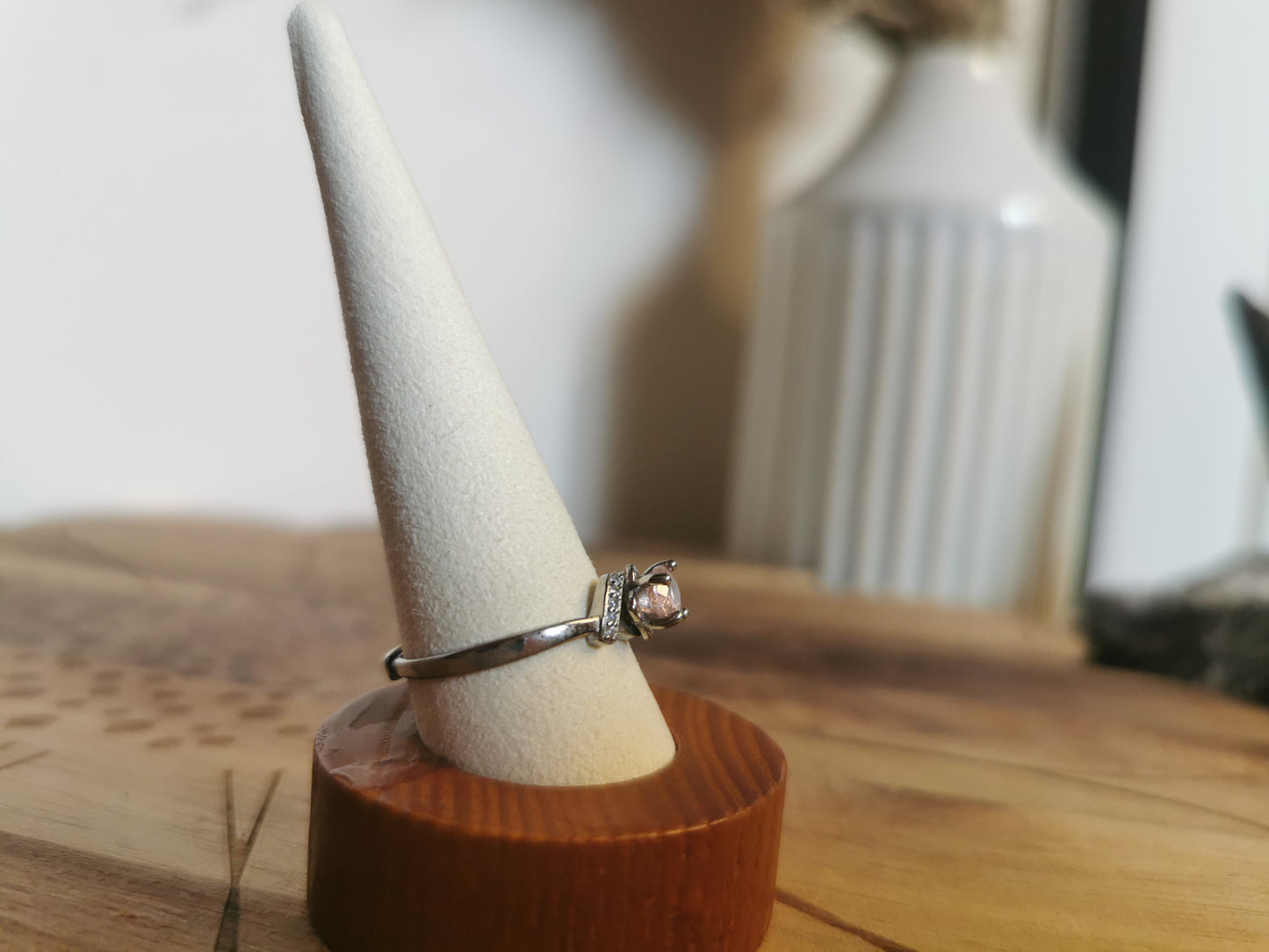 Pink Tourmaline Ring – 925 Sterling Silver (Adjustable)