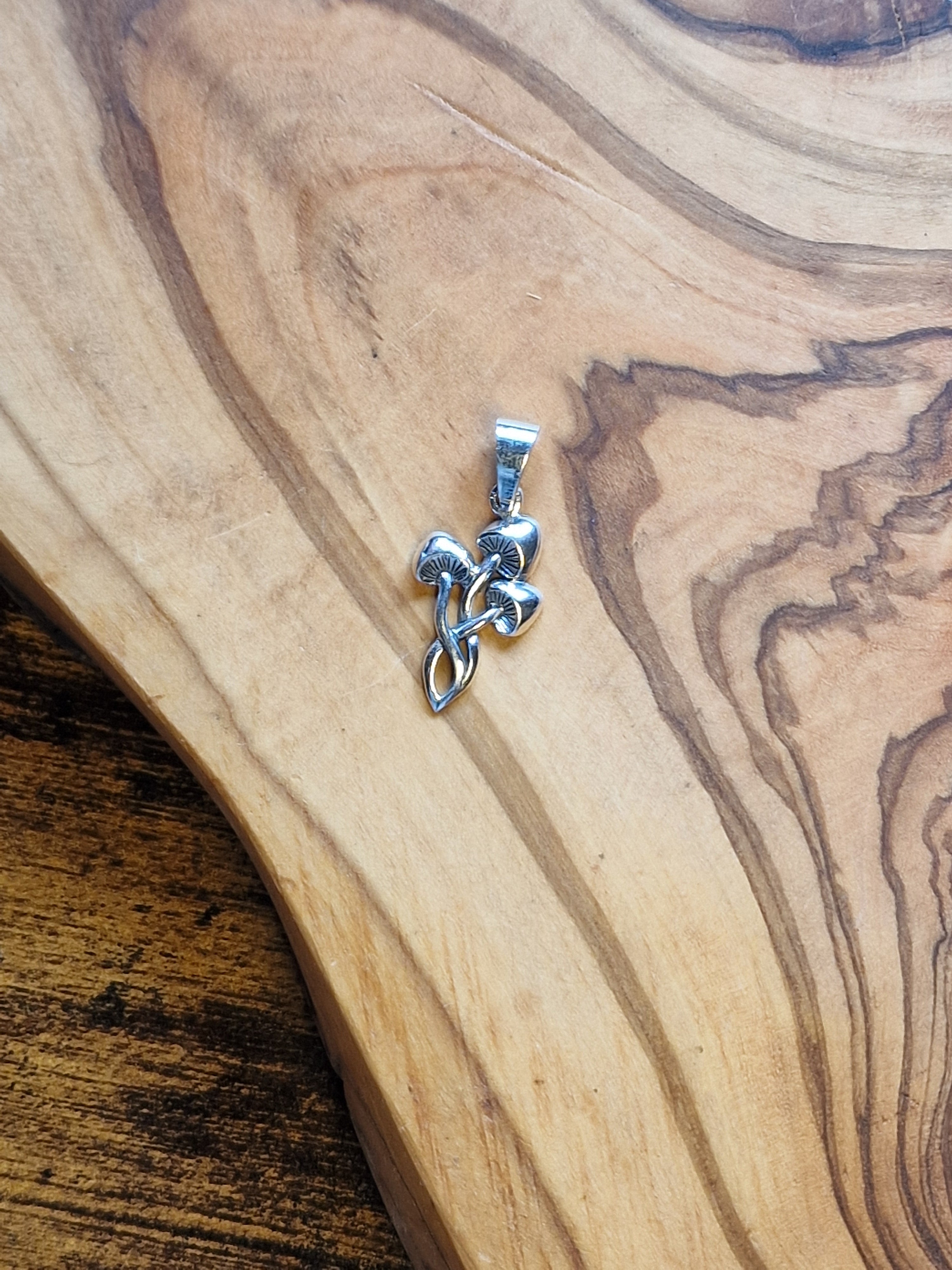 925 Silver Triple Toadstool Pendant